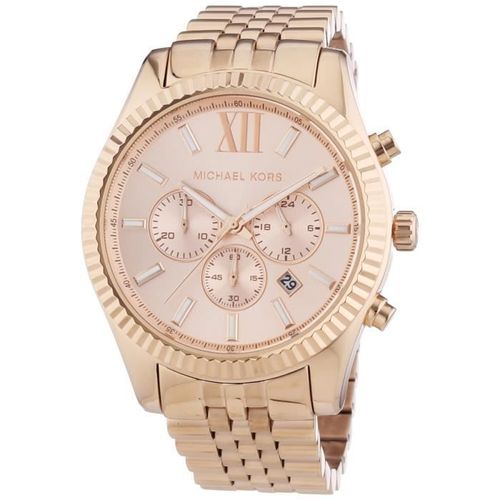 Michael Kors Lexington Chronograph Rose Dial Rose Gold-Plated Mens Watch Mk8319 Nqpn2