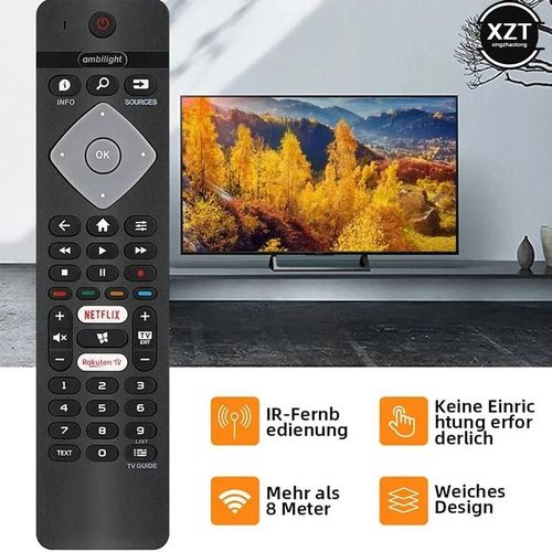 Télécommande De Remplacement Pour Tous Les Téléviseurs Led Intelligents Philips Ambilight 4k, Brc0884highly/01, 75pus6754/12, 65pus6754/12, 65pus6704, 55pus6754
