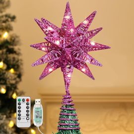 Joiedomi Cimier De Sapin De Noël éclairé Avec Projecteur, étoile