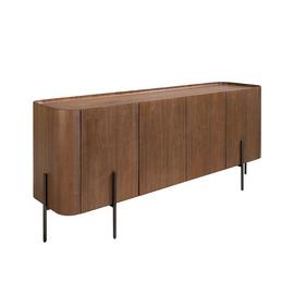 Buffet En Noyer Et Acier Noir