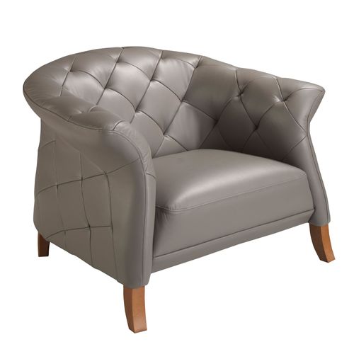 Fauteuil En Cuir Gris