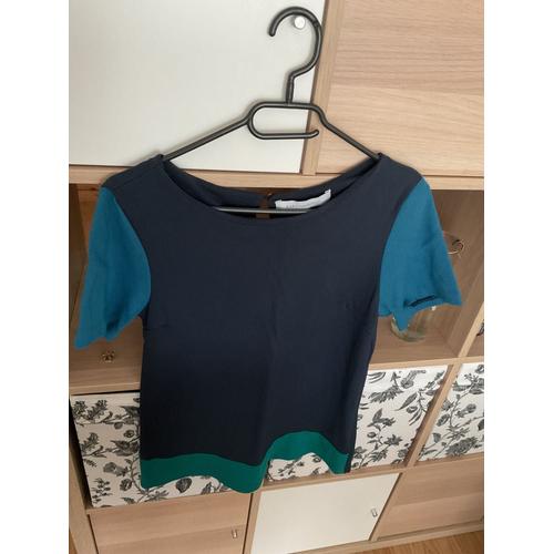 Tunique À Manches Courtes Et Col Rond Couleur Bleu Foncé/Verte/Bleue Taille M Marque Zara 