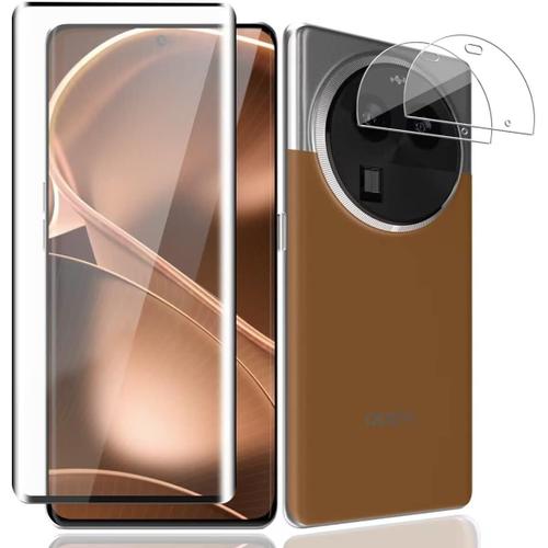 Verre Trempé Pour Oppo Find X6 Pro Protection Écran [1 Pièce] Et Caméra Arrière Protecteur [2 Pièces], Transparent Hd/Sans Bulles, Protection Écran Pour Oppo Find X6 Pro