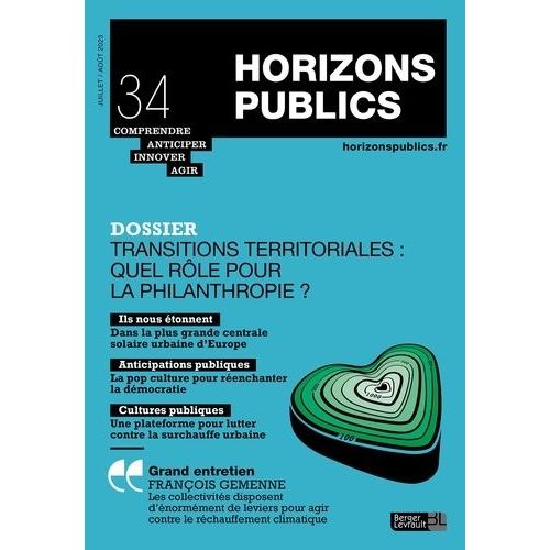 Transitions Territoriales : Quel Rôle Pour La Philanthropie ? - Horizons Publics 34 - Juillet-Août 2023