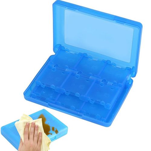 28-En-1 Etui De Protection En Plastique Boîte De Rangement De Cartes De Jeu Pour 3ds - Bleu