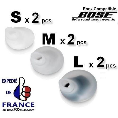 3 paires d'Embouts ergonomiques en silicone earbuds pour écouteurs BOSE intra-auriculaire in-ear (INTRA / SOUNDTRUE / QC20 OU 30 / IE2...)