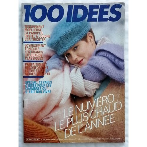 100 Idees N° 135 Du 01/01/1985 - La Panoplie Pastel A Coudre Et A Tricoter - Les Grands Jacquards Classiques - Le The Et Se Mode D'emploi. Idees Pour Les Chambres Ou Il Fait Bon Vivre.
