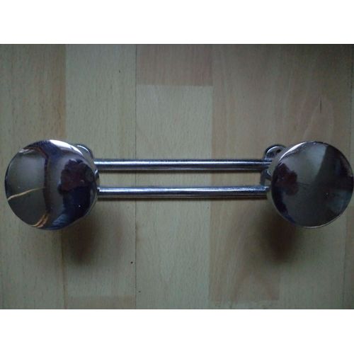 Porte-Manteaux Ancien Vintage Industriel 2 Patères Chrome Inox