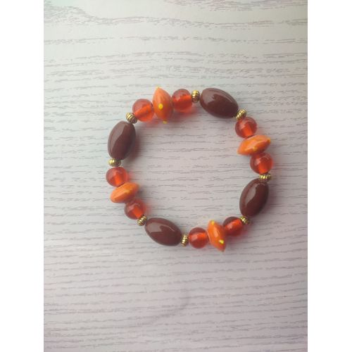 Bracelet En Perles De Verre Artisanales Sur Élastique
