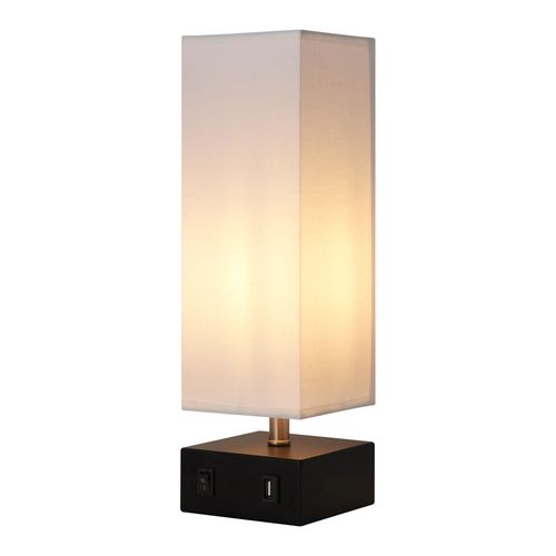 Teamson Home - Lampe De Chevet Colette Avec Port Usb Et Abat-Jour Blanc