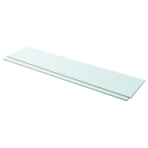 Vidaxl Panneaux D'étagère 2 Pcs Verre Transparent 110 X 25 Cm