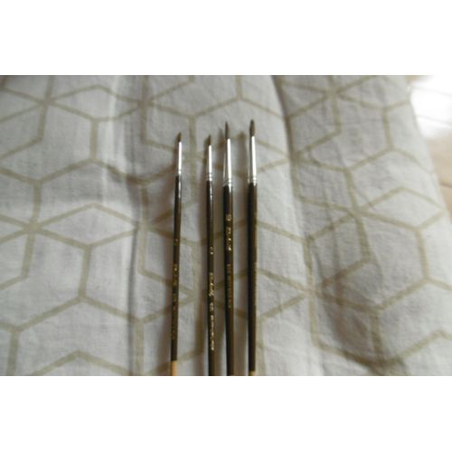 Pinceaux Petit Gris Pur Raphael 835 N° 2 Et N° 10 Lot De 4