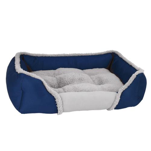 Chenil Chat Chenil Animaux De Compagnie Automne Hiver Chaud Lit Pour Animaux De Compagnie - Bleu Foncé S