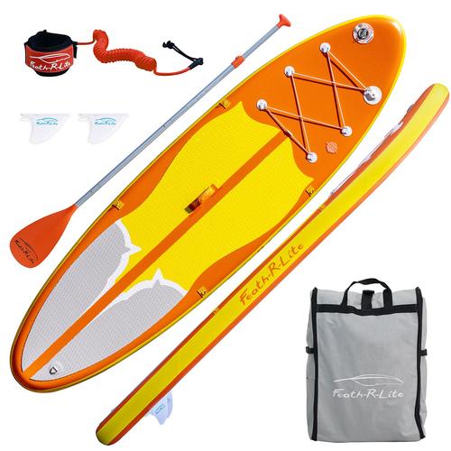 Feath-R-Lite-Inflatable Stand Up Paddle Board, Foldable Inflatable Paddle Board, Adult Inflatable Paddle - 305x 80x 15cm - Orange