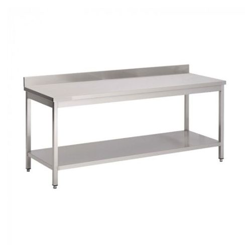Table Inox Avec Sous Tablette Et Dosseret 2000 X 700mm - Gdats-207a