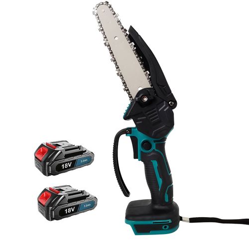 Mini tronçonneuse sans fil 6 pouces, scies à chaîne électriques sans fil, Mini scie à chaîne, avec chargeur de batterie rechargeable 2 * 3.0ah et barre, Chaîne de rechange, pour le bois coupé