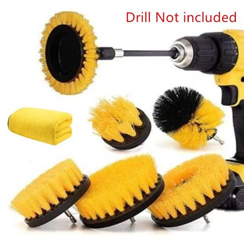 Brosse Perceuse 8 Pièces pour Nettoyage de Jante Voiture - Roue pour Jantes, Carrelage, Baignoire, Briques, Sol