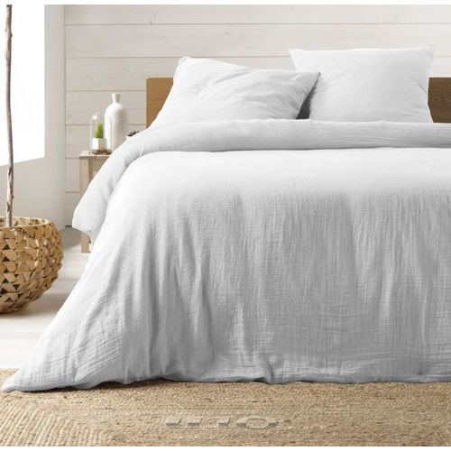 Parure De Couette / Lit Gaze De Coton 240 X 220 Cm - Plusieurs Coloris - Blanc |Homeflair