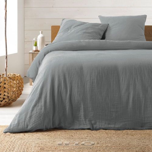 Parure De Lit En Gaze De Coton 240x260cm - Plusieurs Coloris - Gris |Homeflair