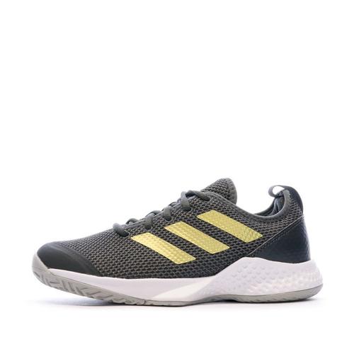 Chaussures: Adidas Court Control Gris Dore Femme H00943-Taille-36 2/3