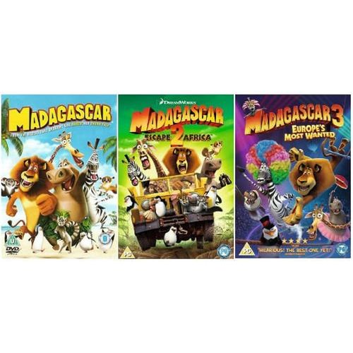 Lot De 3 Dvd Madagascar 1, 2, 3 -