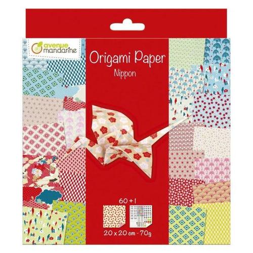 Papier Pour Origami - Thème Japon/Nippon - Carnet De 61 Feuilles - 20x20cm - Avenue Mandarine