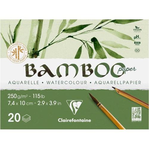 Bloc - Aquarelle - 7,4x10cm - 20 Feuilles - Clairefontaine - Bamboo