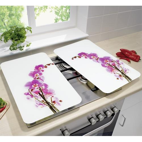 WENKO Protection plaque de cuisson, «Fleurs d'orchidées», plaque