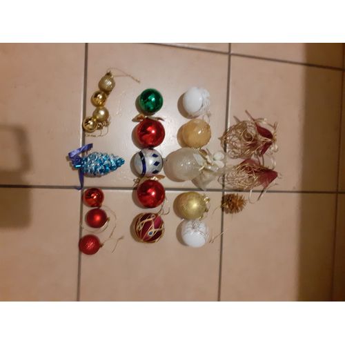 lot de 21 boules sapin multicolore