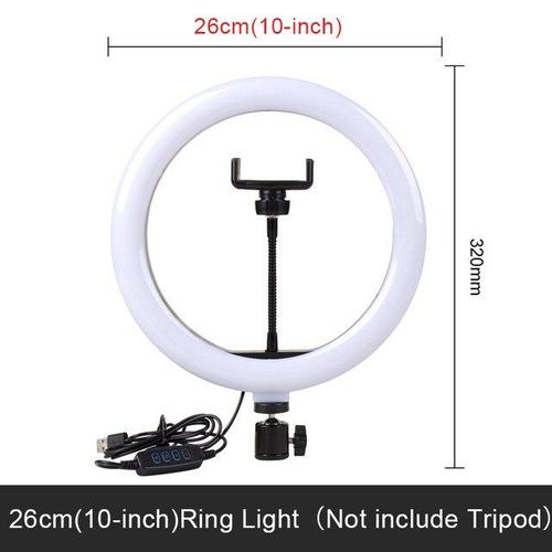 26CM Light Ring - Trpied en aluminium pour appareil photo et tlphone portable, support Flexible et lger pour photographie, Youtube en direct, 2021