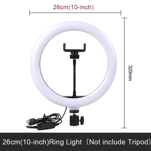 26CM Light Ring - trpied Flexible et lger de voyage, support avec anneau lumineux pour tlphone Gopro Live Youtube aro de luz