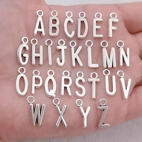 26pcs Alphabet Pmota-Z Lettres Charmes Antique Argent Document Personnalis Pendentif Excutif Diy Fait  La Main Tibtain Trouver Des Bijoux