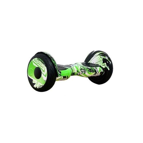 Hoverboard 10 Pouces Tout Terrain Graffiti Vert Bluetooth Avec Housse Et Télécommande