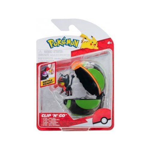 Coffret Pokemon Pokeball - Flamiaou Et Sa Sombre Ball - Sombreball - Clip 'n' Go - Figurine - Set Jouet Garçons + 1 Carte Animaux
