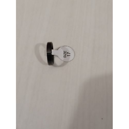Bague En Acier Inoxydable,Anneau Fin Et Simple Noir,Taille 17