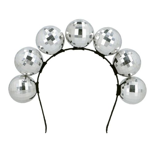 Diadème Boules À Facettes Argent Disco Adulte