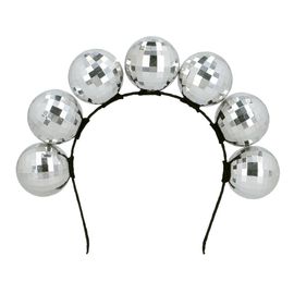 Diadème Boules À Facettes Argent Disco Adulte