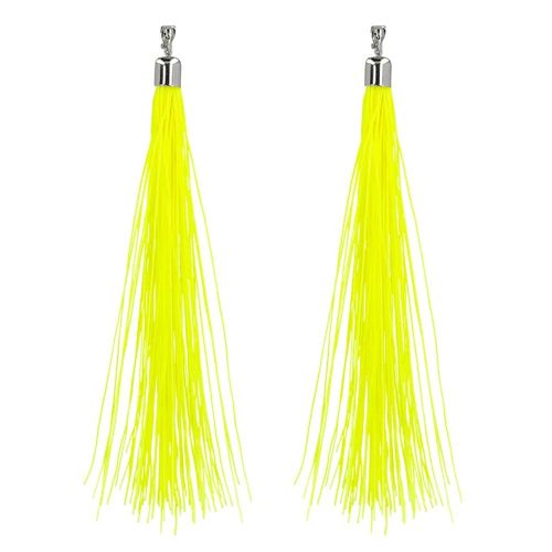 Boucles D'oreilles Pendants Fils 20cm Jaune Vif