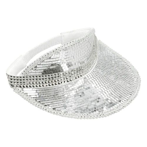 Casquette Visière Facettes Disco Argent Adulte
