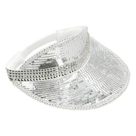 Casquette Visière Facettes Disco Argent Adulte