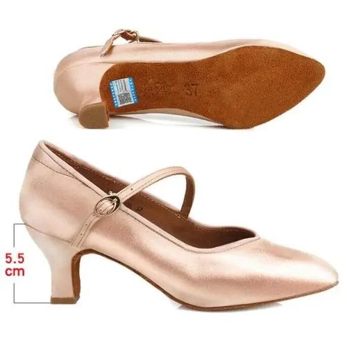 Chaussures De Danse Latine Fermées En Satin Pour Femmes Parker Salsa Tango Valse Talon Fin Salle De Rh Dames 5 1/2 Cm 6 1/2 Cm 7 1/2 Cm