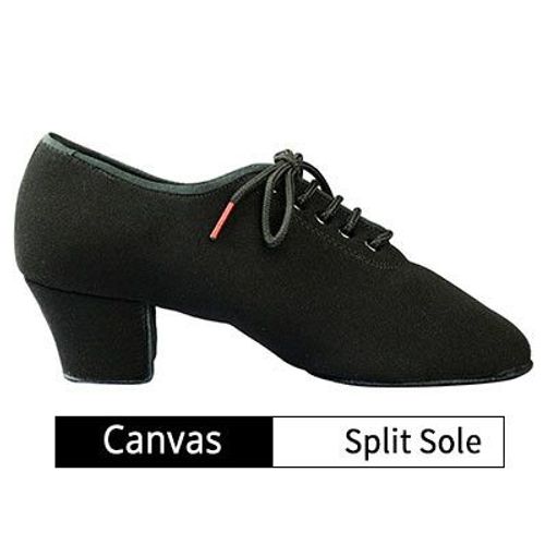 Chaussures De Danse Latine Pour Femmes,Chaussures D'enseignement Pour Dames,En Toile À Semelle Fendue T1b,Pour Salle De Bal Professionnelle,Talon Carré - 35