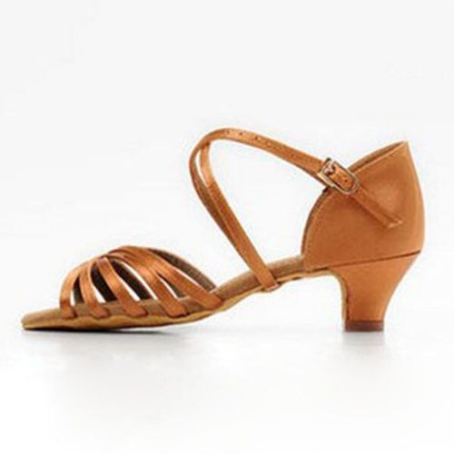 Chaussures De Danse Latine À Talon Bas Pour Fille,Sandales D'intérieur En Satin Pour Petite Fille,Bd 603 - 31