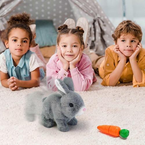 Jouets De Lapin Jouets Interactifs Les Lapins Peuvent Marcher Et Parler, Jouet De Lapin En Peluche De Pâques Jouets Éducatifs De Lapin De Marche Pour Les Enfants, Oreilles Sautillantes Avec Carr