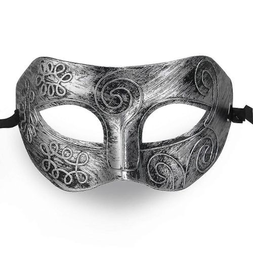 Museya Cool Adulte Hommes Grec Romain Combattant Mascarade Masque Facial Pour Déguisements Bal / Bal Masqué / Halloween (Argent)