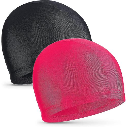 2 Pièces Bonnets De Bain Élastiques Chapeau De Bain En Tissu Confortable Bonnet De Bain Léger Pour Femmes Hommes Enfants En Nageant 