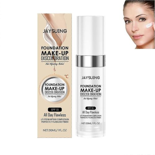 Fond De Teint Pour Peaux Matures Changeant De Couleur, Fond De Teint Liquide Changeant De Couleur Impeccable, Fond De Teint Hydratant Imperméable Et Léger Longue Tenue 