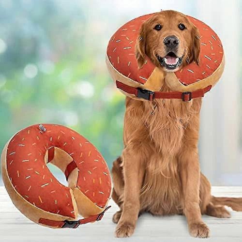 Collier Gonflable Pour Chien Lavable Mignon Donut Design Collier De Récupération De Protection Pour Chien Réglable Cône De Récupération D¿Animal De Compagnie Après La Chirurgie