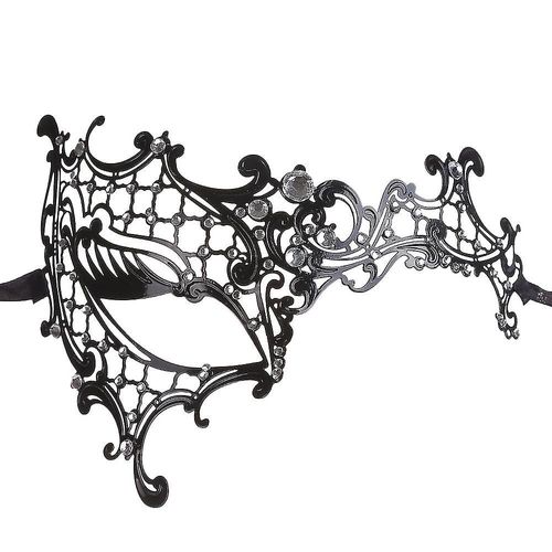 Masque De Mascarade Masques Vénitiens, Masque De Mascarade En Métal Pour Les Femmes Masques De Fête Dames Bal Masqué (1 Pcs, Noir)