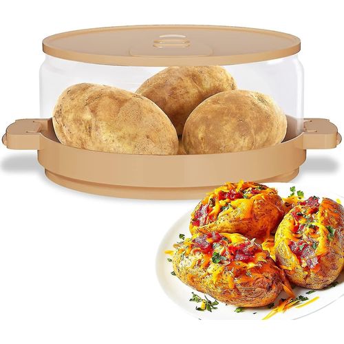 Cuisinière micro-ondes de pommes de terre cuite au four Vue-à-la télévision Tendre moelleux Cuisiniers en quelques minutes Vapeur, lavable au lave-vaisselle Gadgets de cuisine à la maison Accessoires